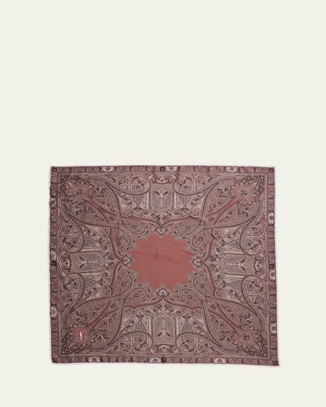 Vintage Paisley Silk Twill Scarf